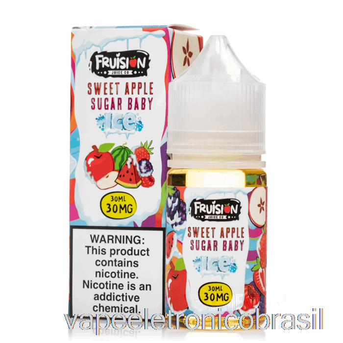 Vape Recarregável Açúcar De Maçã Doce Gelado Bebê - Sais De Fruta - 30ml 30mg